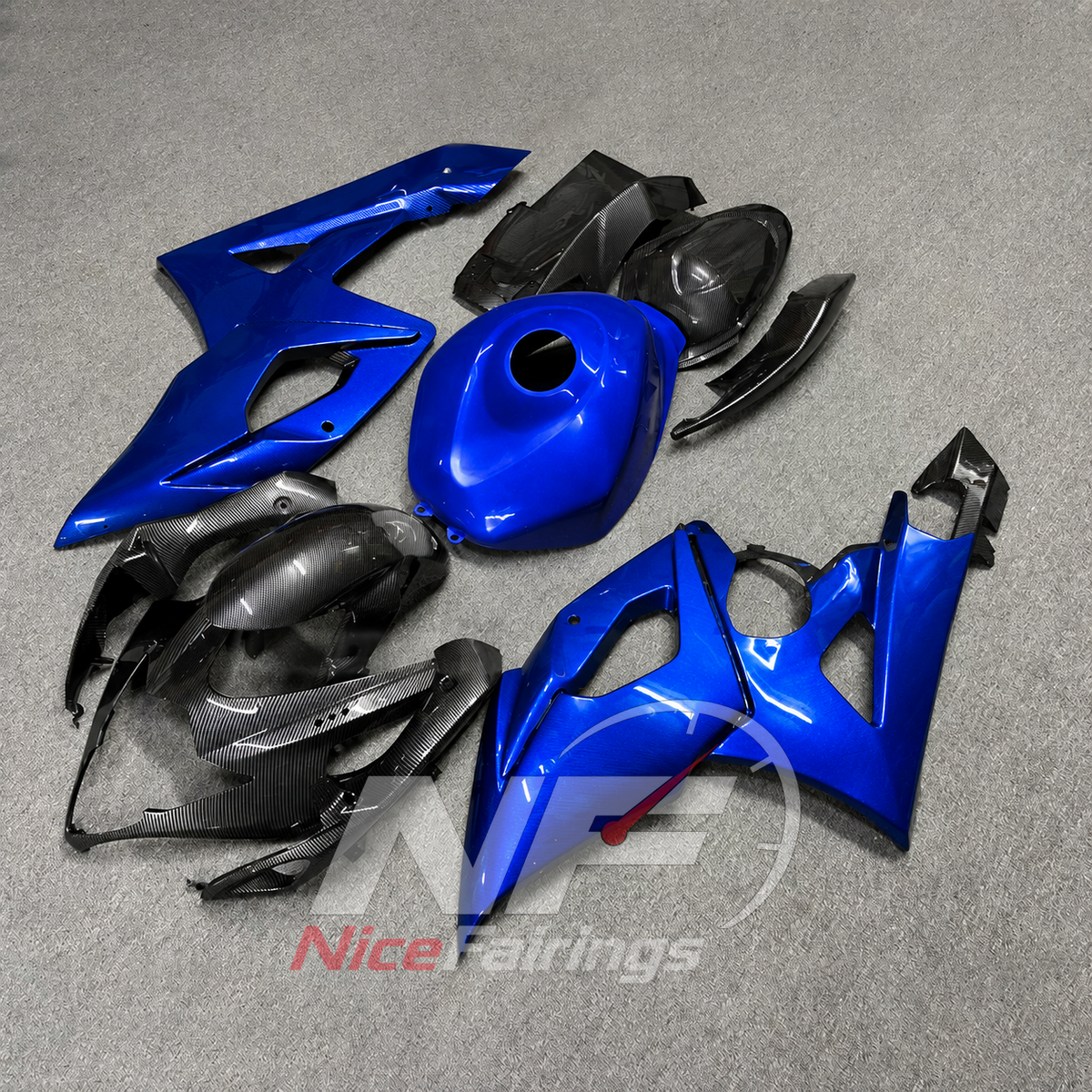 Custom-Painted Blue ABS Plastic Fairing Kit Fits SUZUKI GSX-R1000 K5 2005-2006 | NiceFairings - side angle image