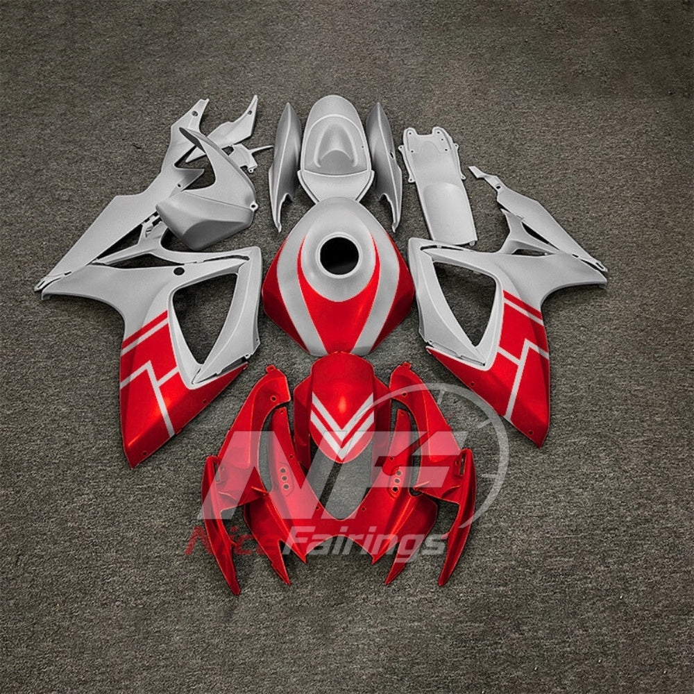 For Suzuki GSXR600 GSXR750 K6 2006-2007 ABS Body Kit White Street Track Fairings | NiceFairings - paint design NO.2 option image