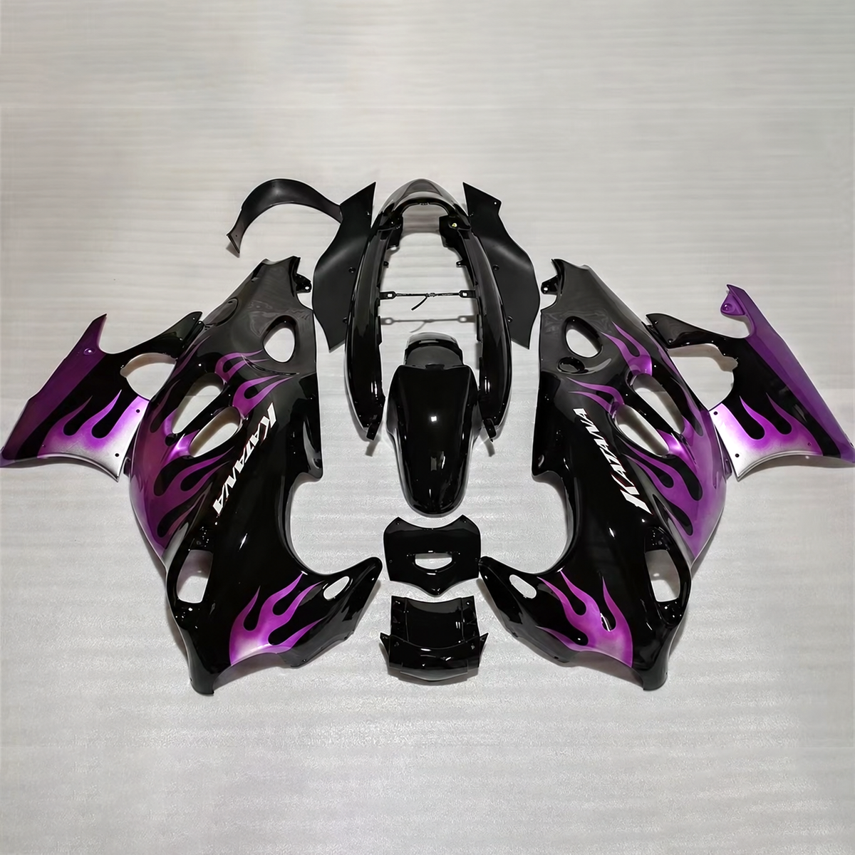For Suzuki GSX600F GSX750F 2003-2006 Black Purple Flame Fairings Kit | NiceFairings - main product image