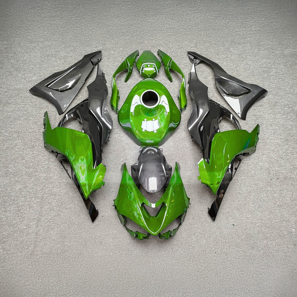 Green and black Kawasaki ZX-6R ABS replacement fairing kit
