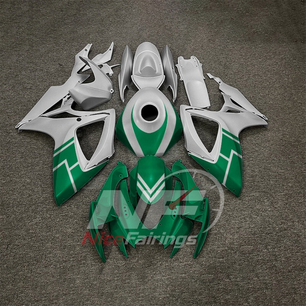 For Suzuki GSX-R600 GSX-R750 K6 2006-2007 Sportbike Fairing Set White Custom Painted Plastics | NiceFairings - paint design NO.8 option image