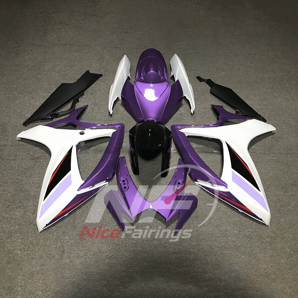 For Suzuki GSX-R600 GSX-R750 K6 2006-2007 Sportbike Fairing Set Red Black Custom Painted Replacement Parts | NiceFairings - paint design NO.6 option image