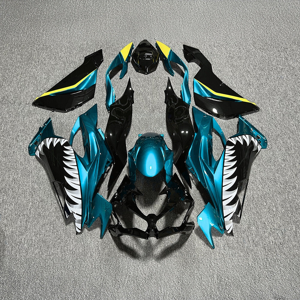 Kawasaki ZX6R 636 2019-2023 ABS Fairing Kit Green Black Tank Cover | NiceFairings - main product image