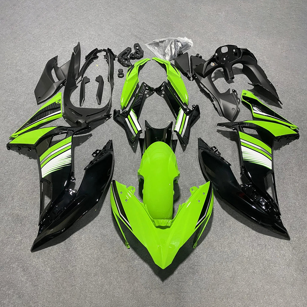 Ninja 650 ER-6F 2017-2019 Custom Painted Bodywork green black | NiceFairings - paint design NO.2 option image