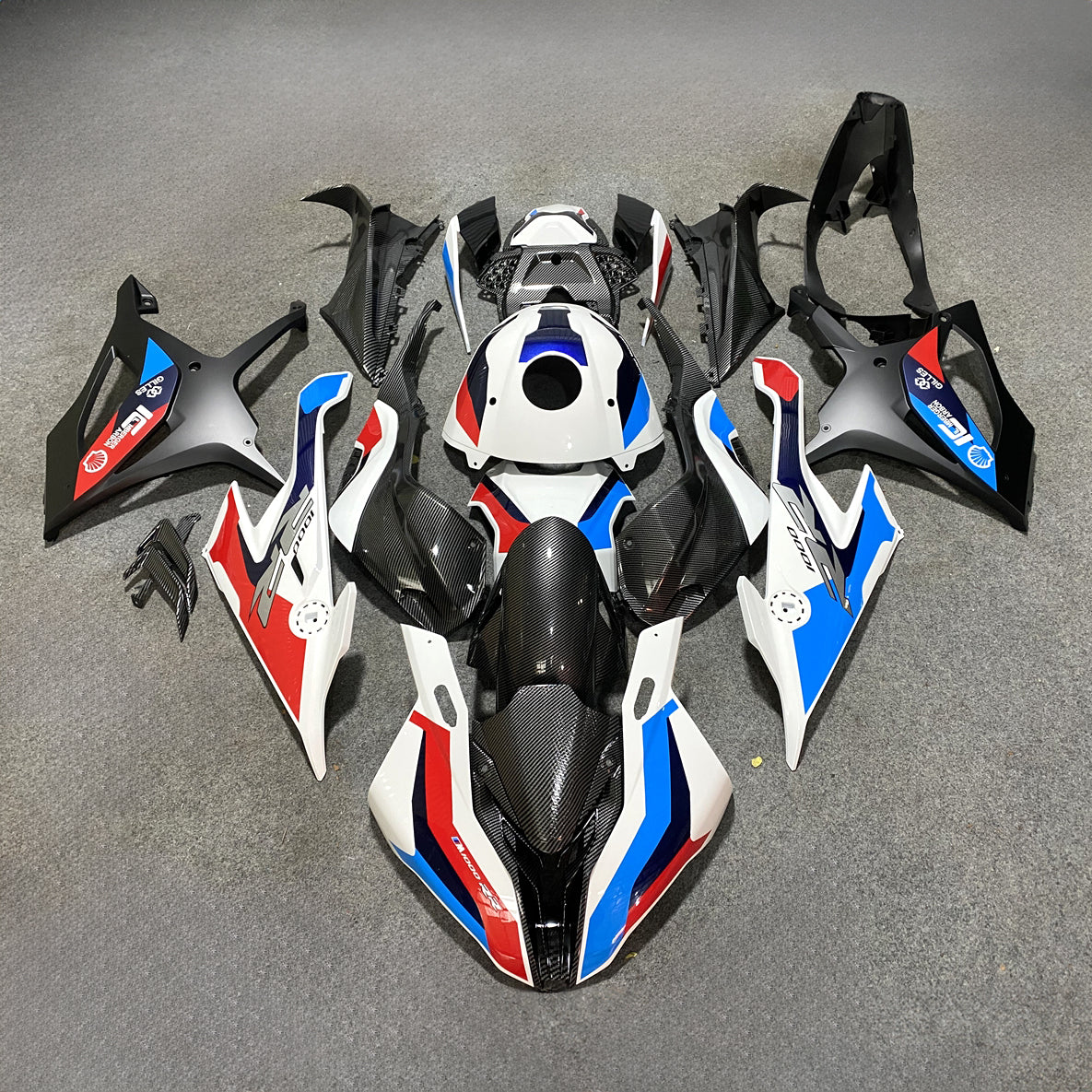 For BMW S1000RR 2019-2022 Grey Blue Premium Edition Motorcycle Fairing Kit, Aftermarket ABS Body Panels | NiceFairings - paint design NO.7 option image