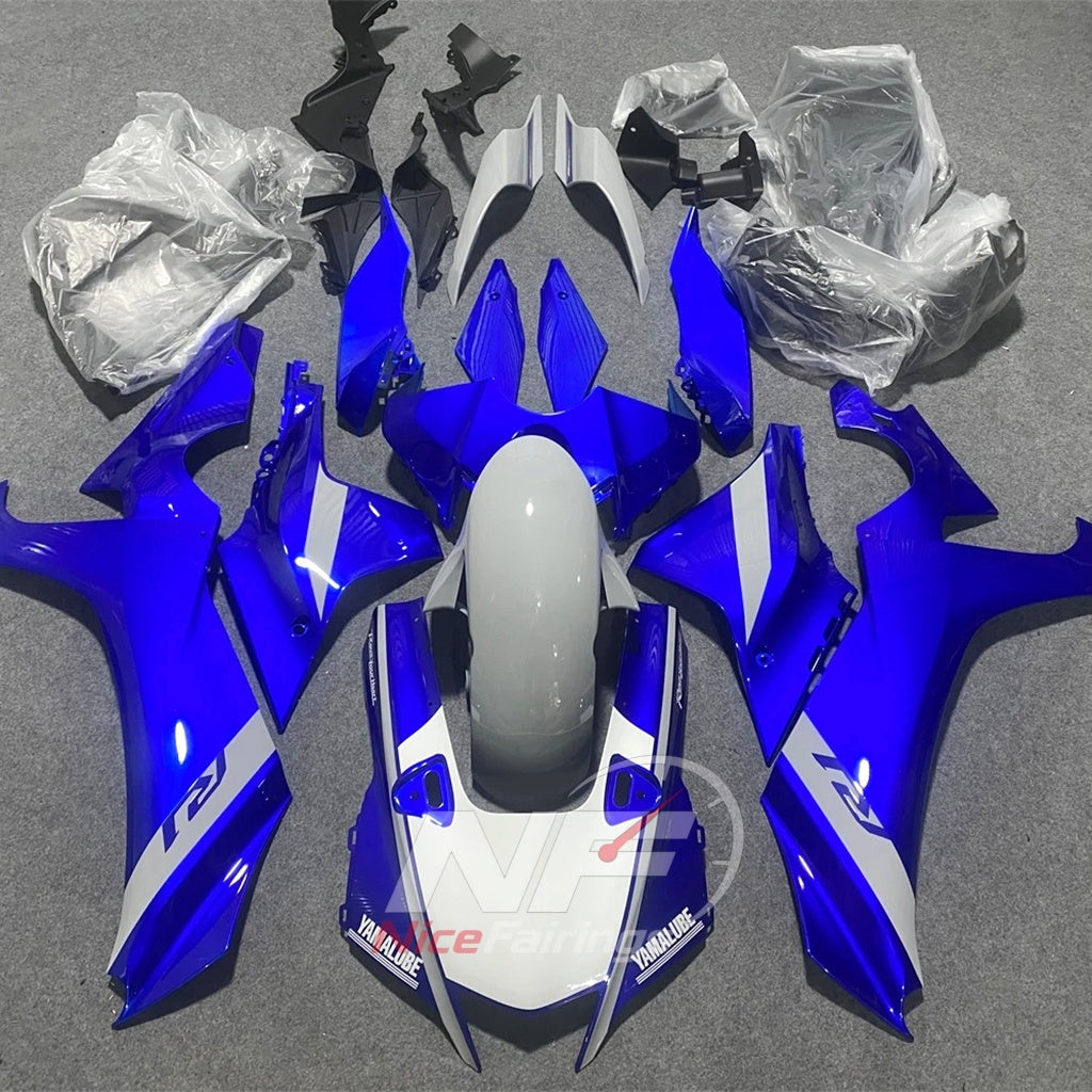 For Yamaha YZFR1 RN65 2020-2025 Silver Black Blue Fairings Kit | NiceFairings - paint design NO.3 option image