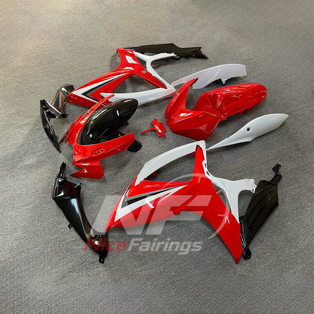 For Suzuki GSXR600 GSXR750 K6 2006-2007 ABS Fairing Kit White Red Painted Bodywork | NiceFairings - paint design NO.3 option image