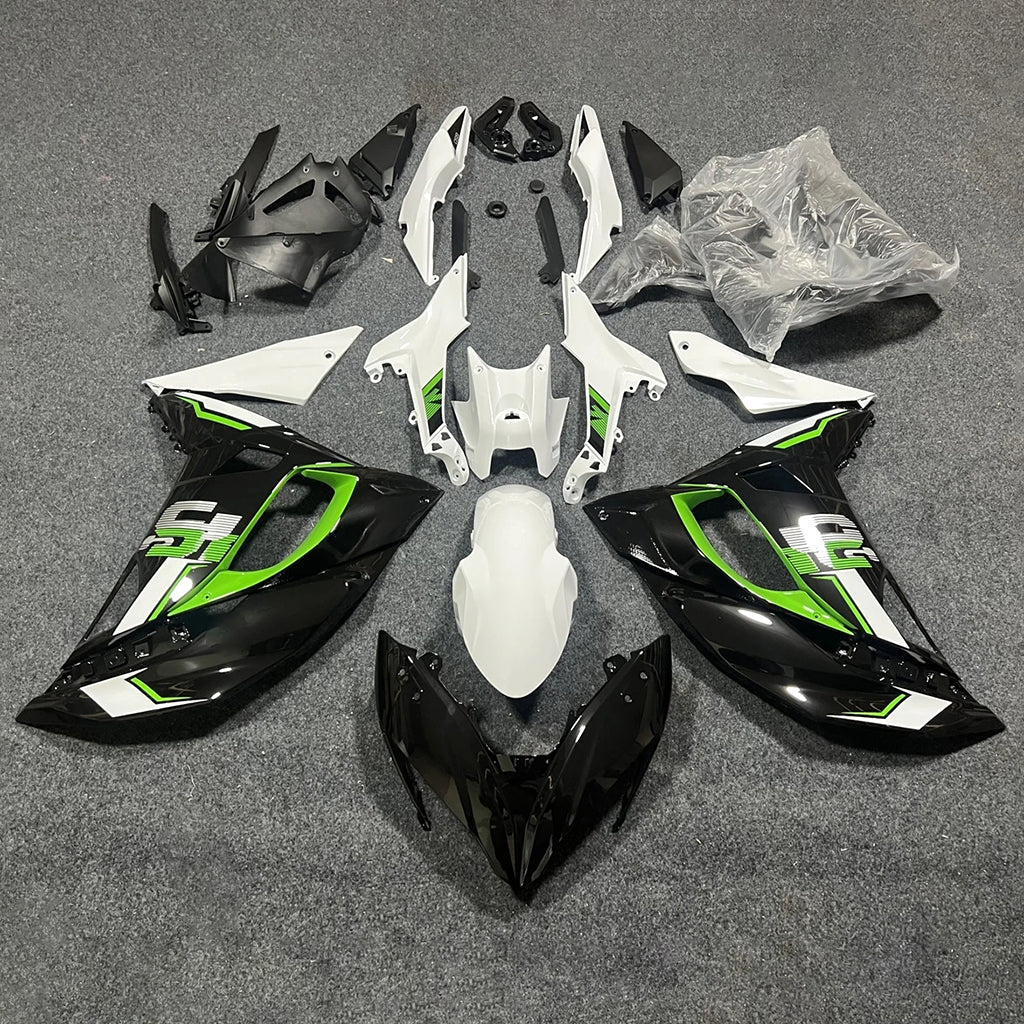 Ninja 650 ER-6F 2017-2019 Custom Painted Bodywork green black | NiceFairings - paint design NO.3 option image