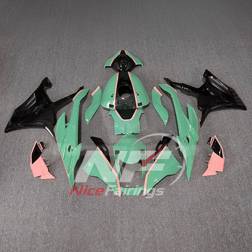 For BMW S1000RR 2023-2024 Orange Black Sportbike Fairing Set with Custom Painted Plastics | NiceFairings - paint design NO.2 option image