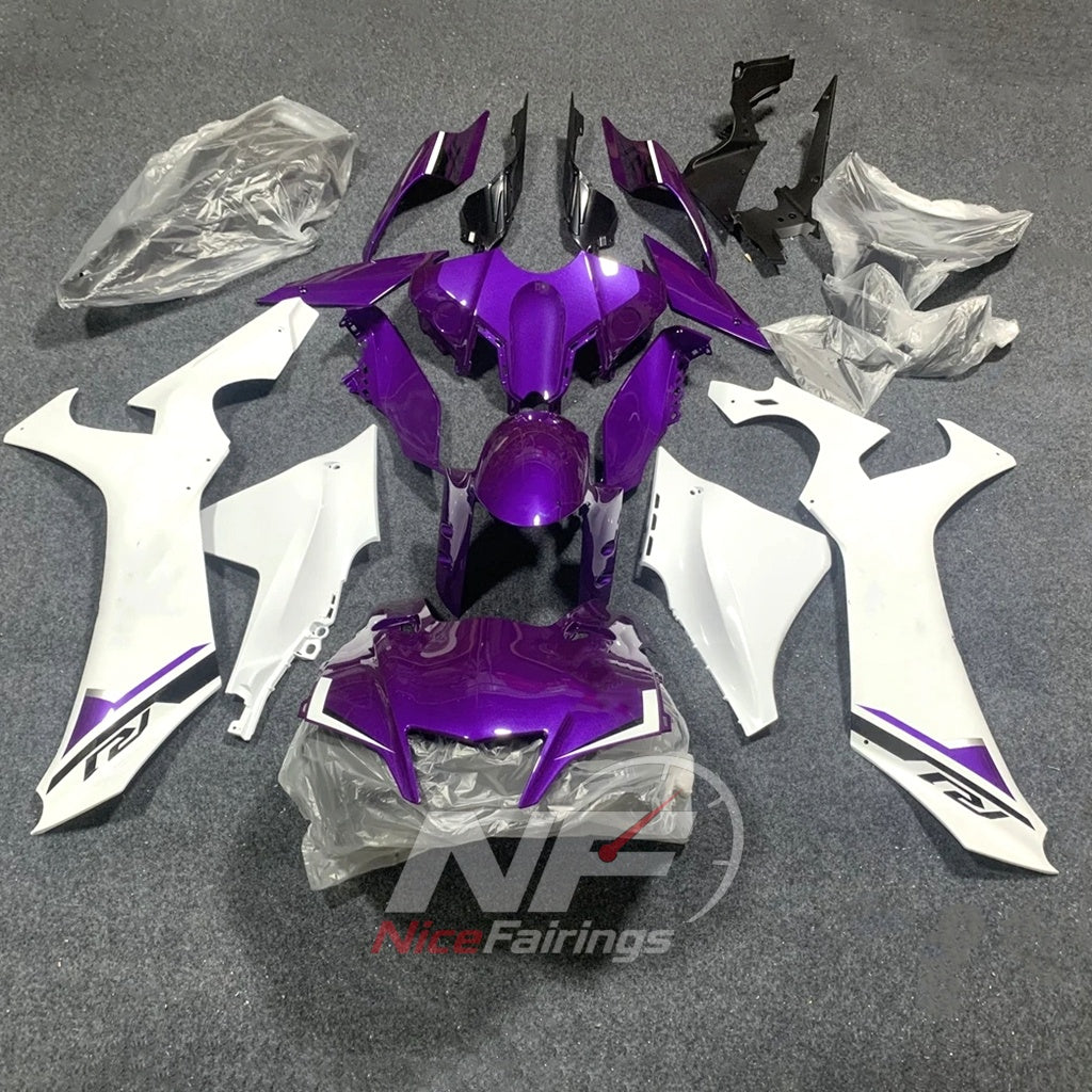 For Yamaha YZFR1 RN65 2020-2025 Yellow Black White Fairings Kit | NiceFairings - paint design NO.5 option image