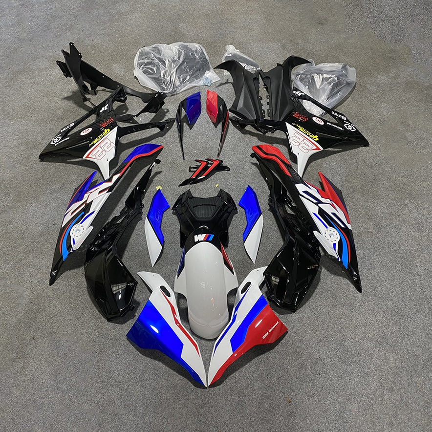 For BMW S1000RR 2019-2022 Racing Blue Motorcycle Fairing Kit, Aftermarket ABS Body Panels | NiceFairings - paint design NO.5 option image