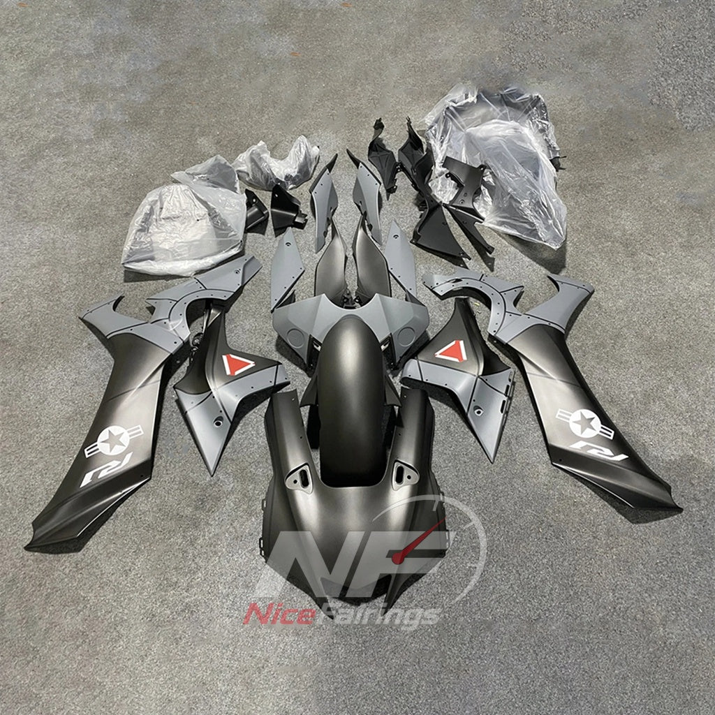 For Yamaha YZFR1 RN65 2020-2025 Yellow Black White Fairings Kit | NiceFairings - paint design NO.6 option image