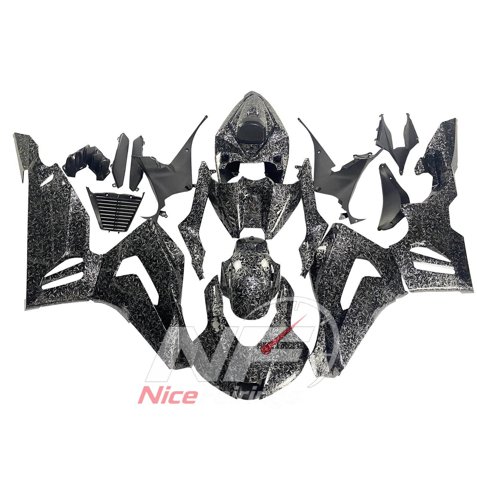 For Honda CBR1000RR-R SP 2020-2023 Blue Black Sportbike Fairing Set with Custom Painted Plastics | NiceFairings - paint design NO.5 option image