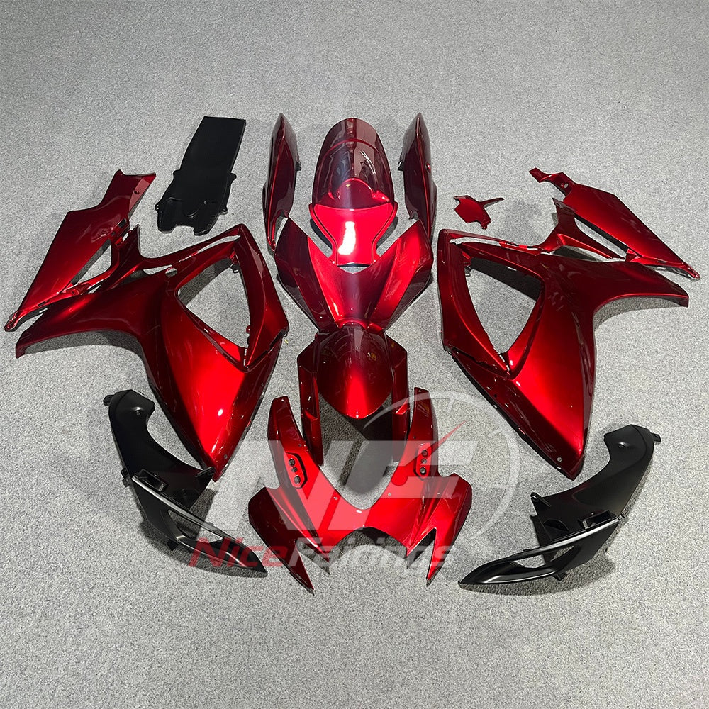 For Suzuki GSX-R600 GSX-R750 K6 2006-2007 Sportbike Fairing Set Red Black Custom Painted Plastics | NiceFairings - paint design NO.7 option image