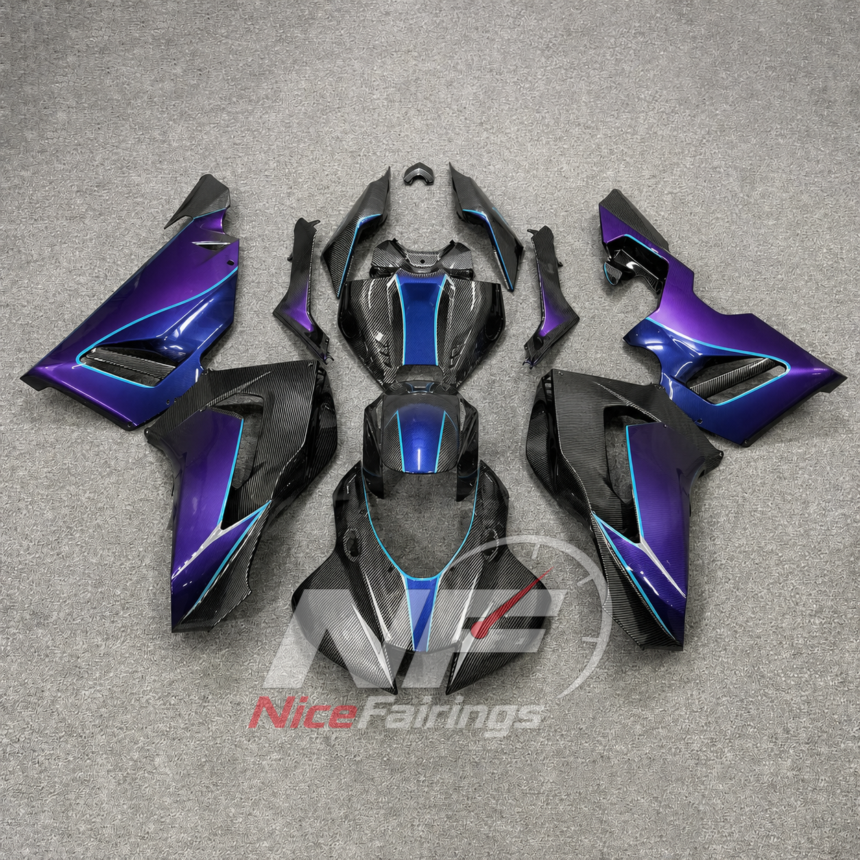 Carbon Black White ABS fairing kit for Honda CBR1000RR-R 2020-2023, design A04-P04 - image 9