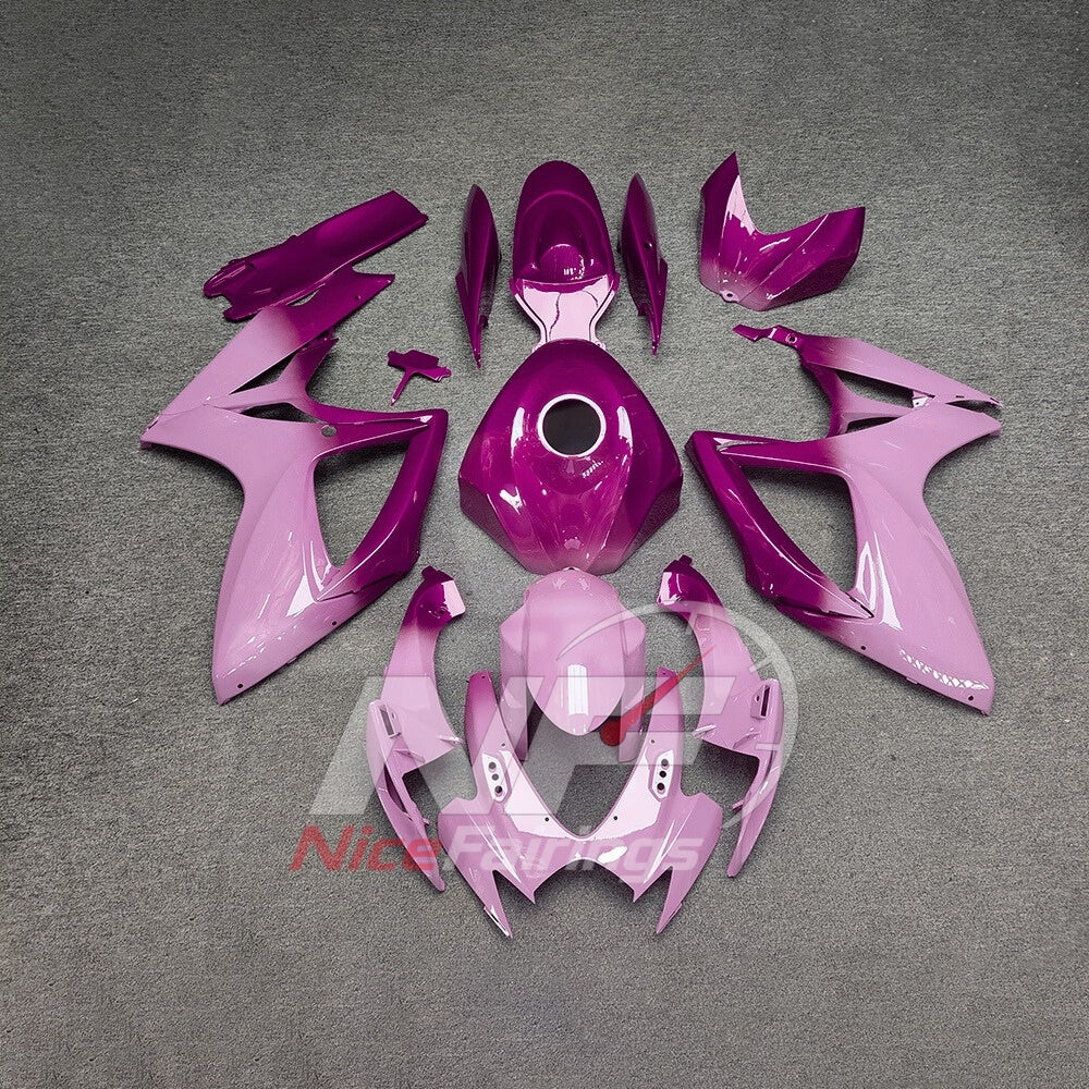 For Suzuki GSX-R600 GSX-R750 K6 2006-2007 Sportbike Fairing Set Gray Pink Custom Painted Plastics | NiceFairings - main product image