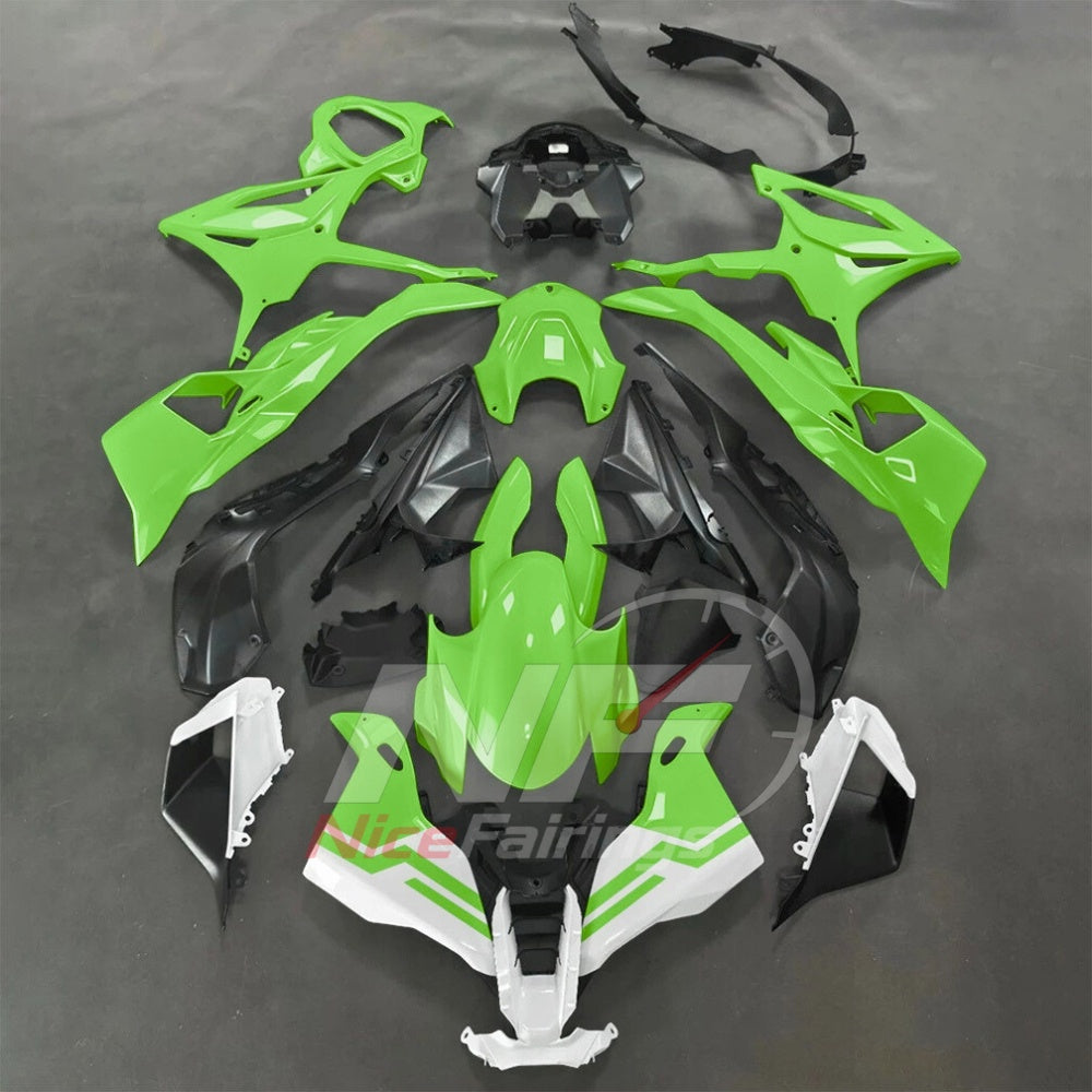 For BMW S1000RR 2025-2026 Green Black Sportbike Fairing Set with Custom Painted Plastics | NiceFairings - paint design NO.4 option image