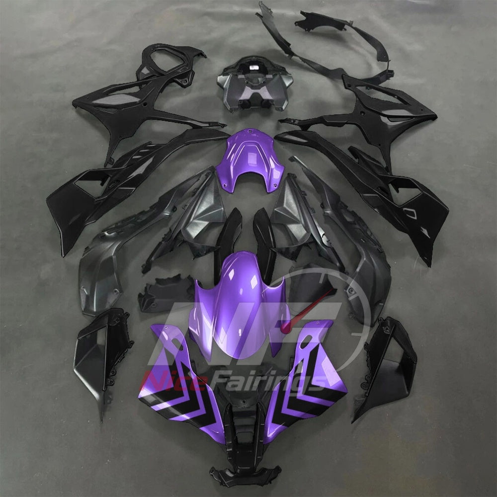 For BMW S1000RR 2025-2026 Green Black Sportbike Fairing Set with Custom Painted Plastics | NiceFairings - paint design NO.8 option image