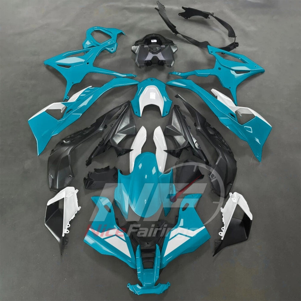 For BMW S1000RR 2025-2026 Green Black ABS Body Kit with Street and Track Fairing Panels | NiceFairings - paint design NO.5 option image