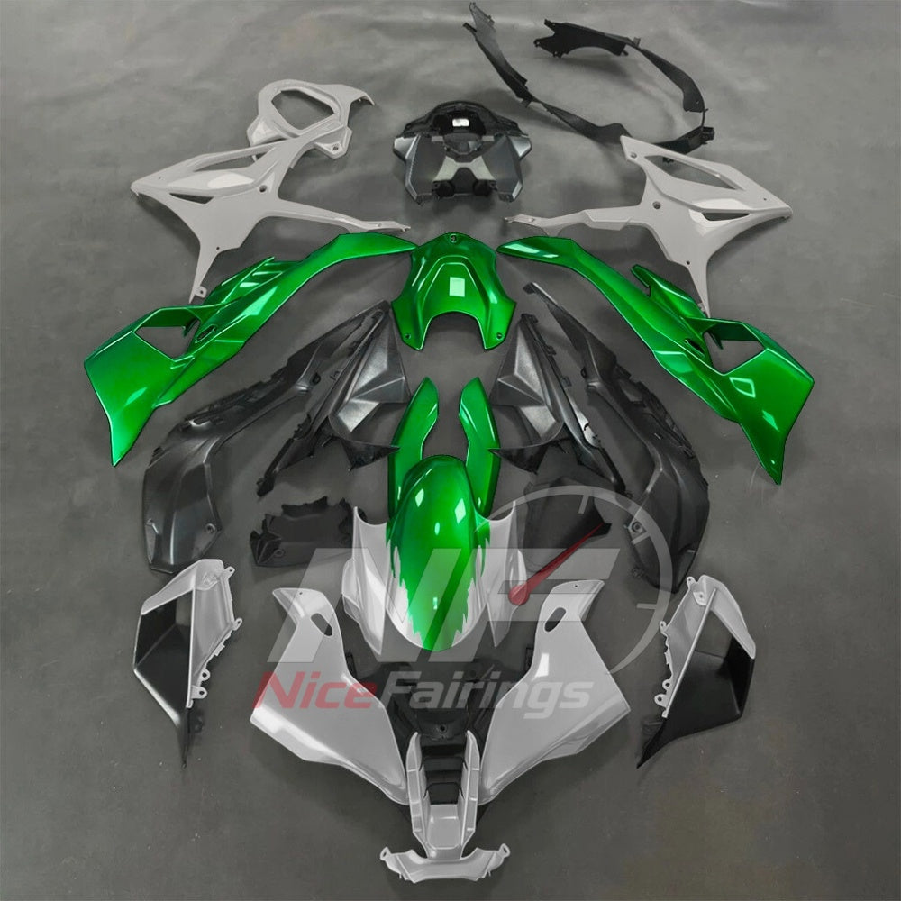 For BMW S1000RR 2025-2026 Green Black ABS Body Kit with Street and Track Fairing Panels | NiceFairings - paint design NO.2 option image