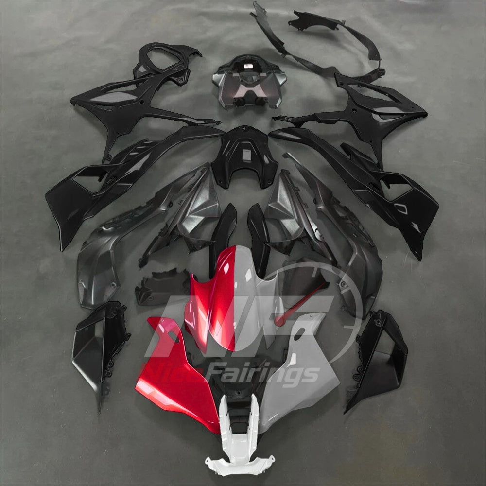For BMW S1000RR 2025-2026 Orange Black Sportbike Fairing Set with Custom Painted Plastics | NiceFairings - paint design NO.2 option image