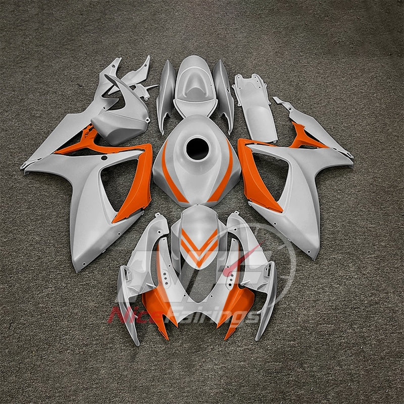 For Suzuki GSX-R600 GSX-R750 K6 2006-2007 Sportbike Fairing Set Gray Black Custom Painted Plastics | NiceFairings - paint design NO.2 option image