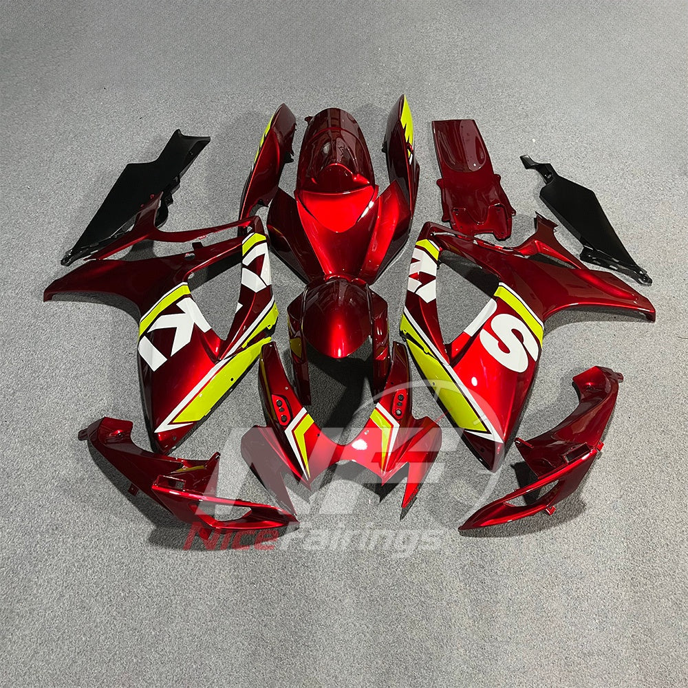 For Suzuki GSXR600 GSXR750 K6 2006-2007 ABS Fairing Kit Red Black Painted Bodywork | NiceFairings - paint design NO.2 option image
