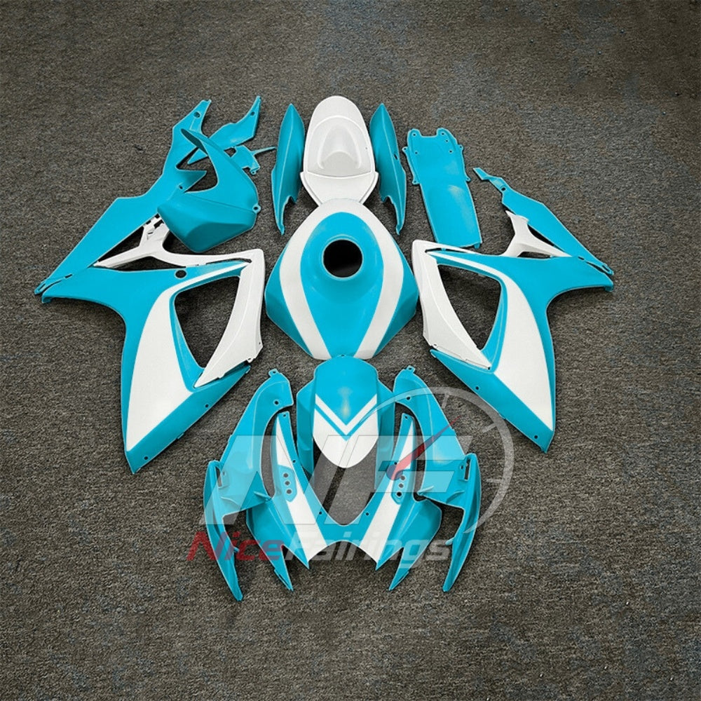 For Suzuki GSXR600 GSXR750 K6 2006-2007 ABS Fairing Kit White Painted Bodywork | NiceFairings - paint design NO.8 option image