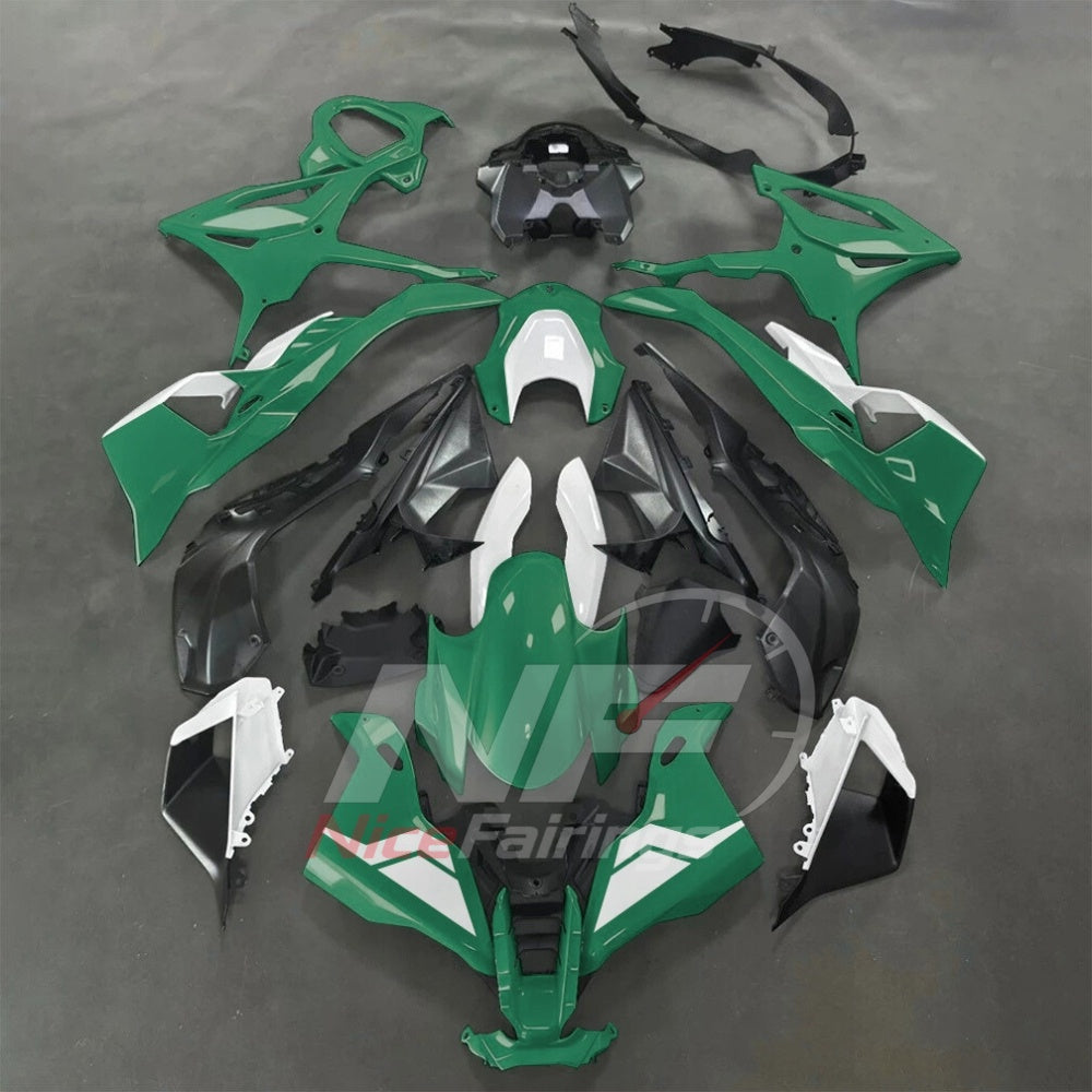 For BMW S1000RR 2025-2026 Green Black ABS Body Kit with Street and Track Fairing Panels | NiceFairings - paint design NO.9 option image