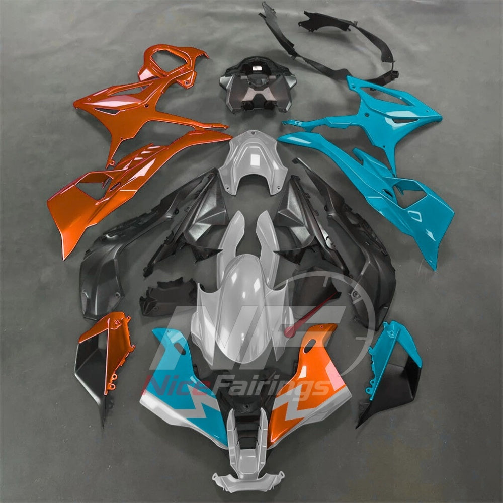 For BMW S1000RR 2025-2026 Green Black ABS Body Kit with Street and Track Fairing Panels | NiceFairings - paint design NO.9 option image