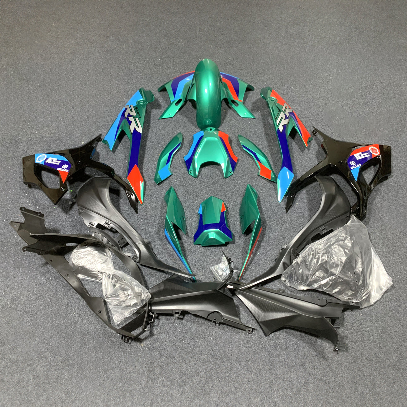 For BMW S1000RR 2019-2022 Grey Blue ABS Fairing Kit, Custom Painted Motorcycle Bodywork | NiceFairings - paint design NO.9 option image