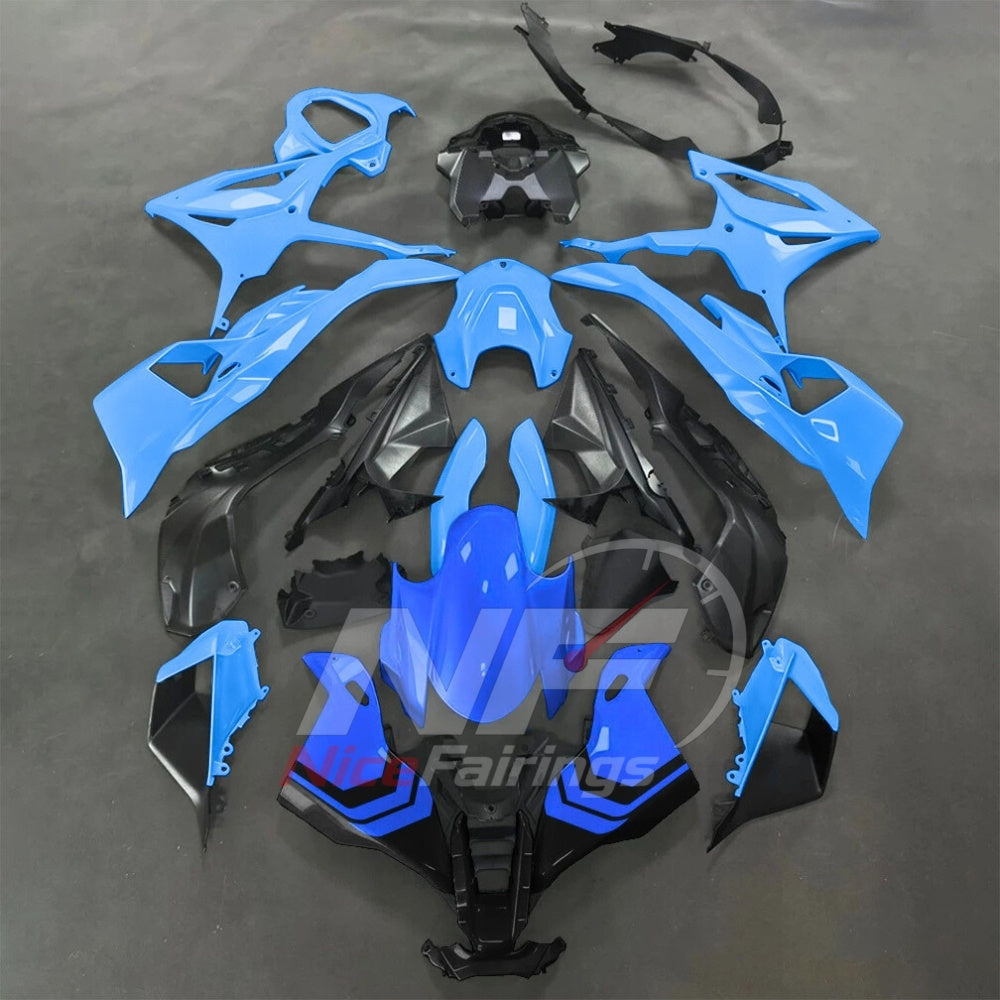 For BMW S1000RR 2025-2026 Blue Black ABS Body Kit with Street and Track Fairing Panels | NiceFairings - paint design NO.6 option image