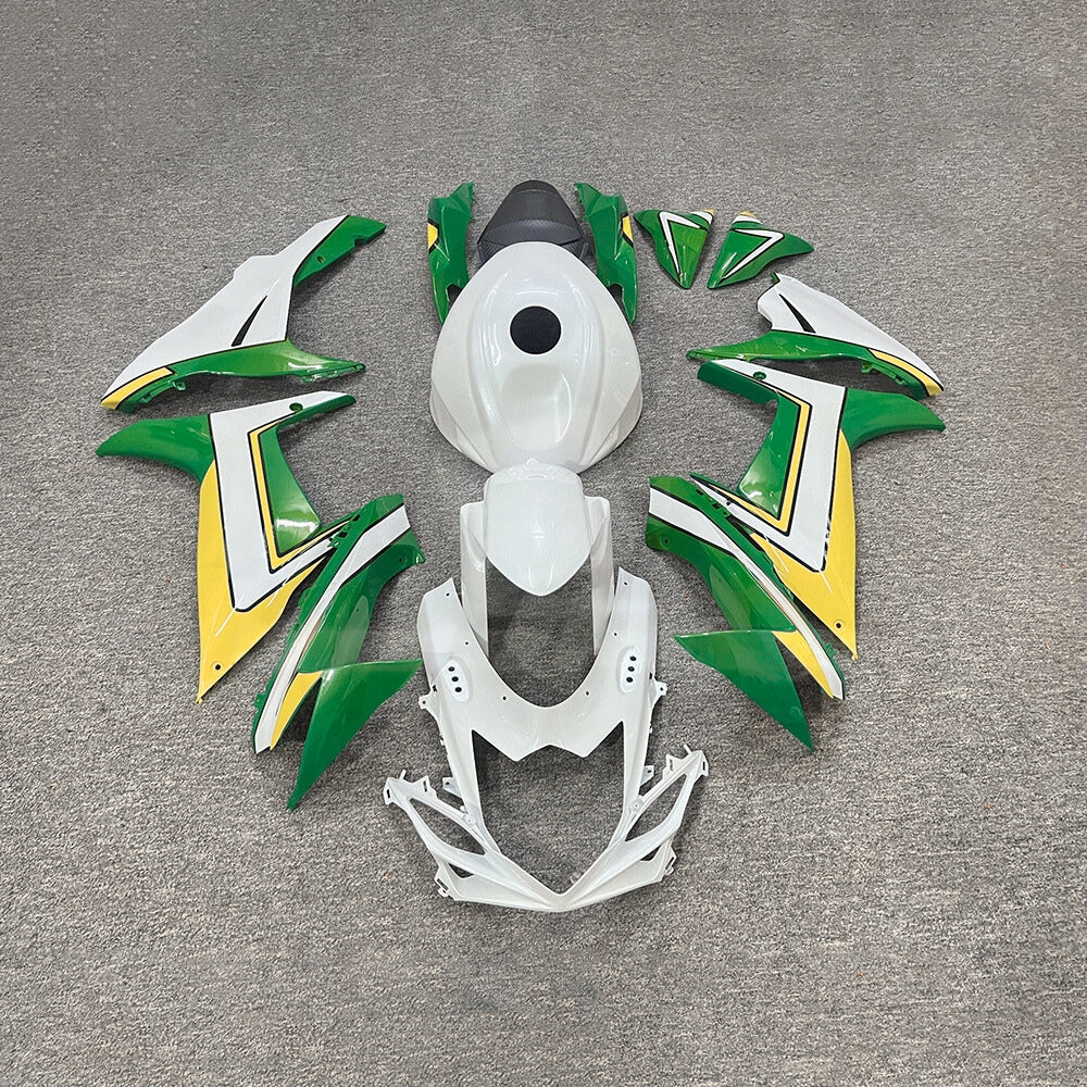 For Suzuki GSX-R600 GSX-R750 K11 2011-2016 Custom Fairings White Green ABS Sportbike Plastics | NiceFairings - main product image