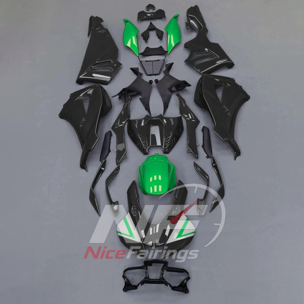 For Honda CBR1000RR-R SP 2024-2026 Green Black Sportbike Fairing Set with Custom Painted Plastics | NiceFairings - paint design NO.9 option image