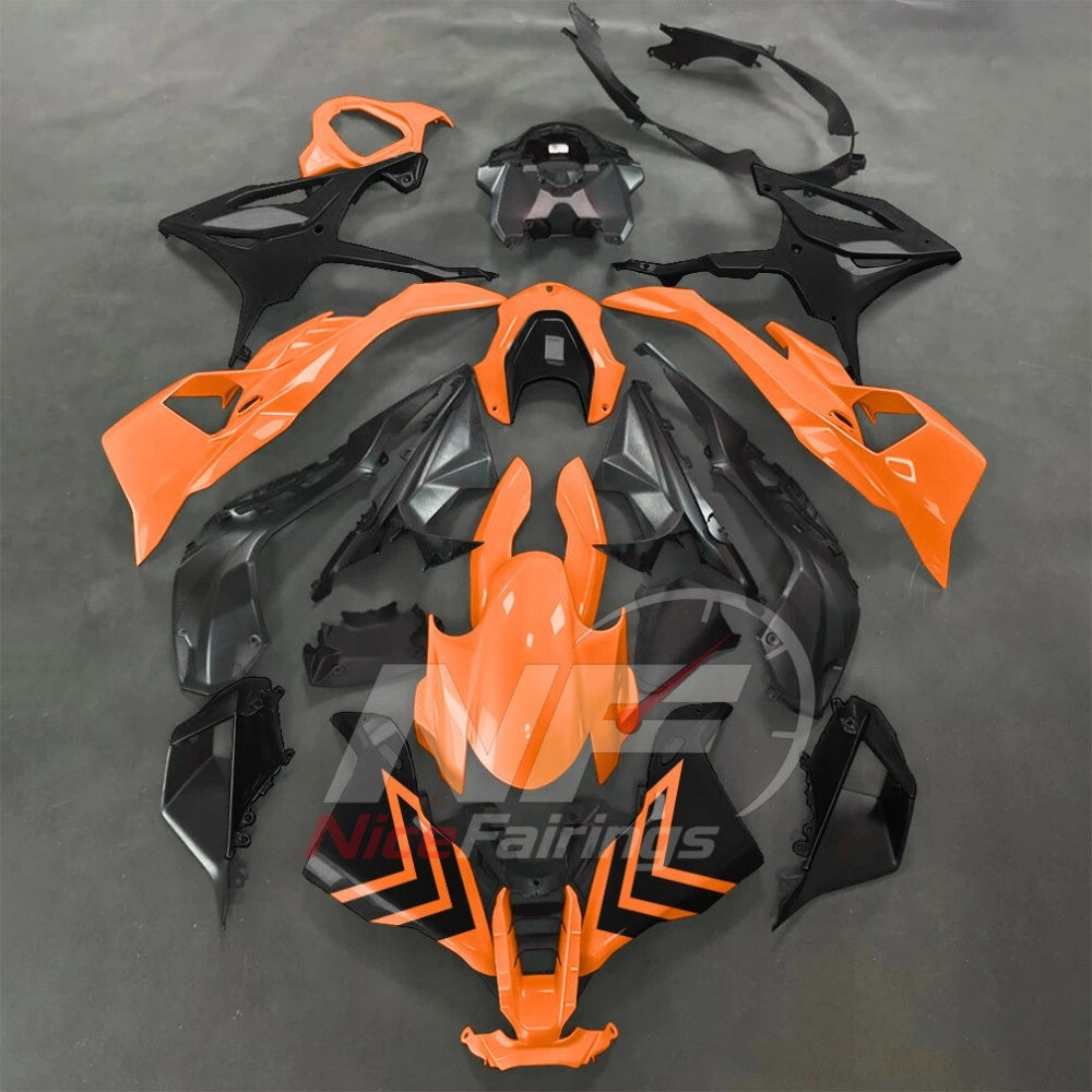 For BMW S1000RR 2025-2026 Orange Black Sportbike Fairing Set with Custom Painted Plastics | NiceFairings - paint design NO.3 option image