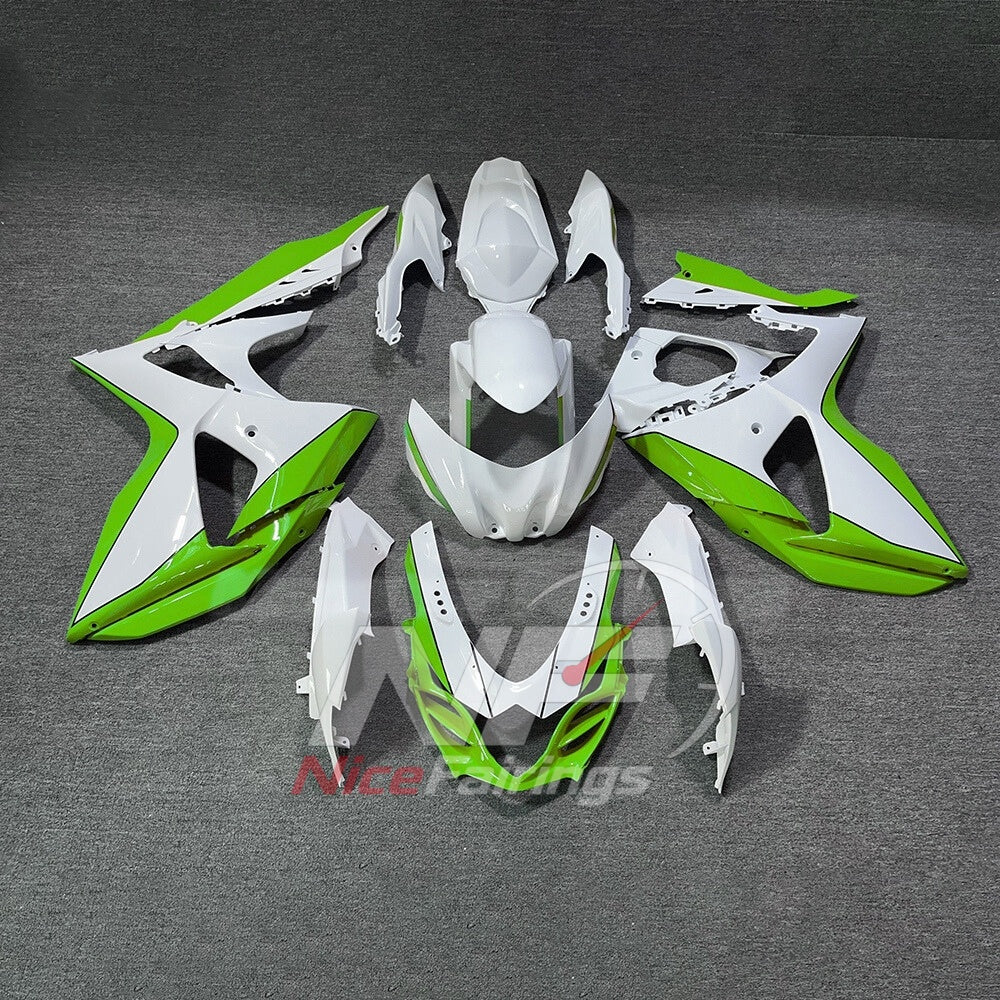 For Suzuki GSXR1000 K17 2017-2026 ABS Fairing Kit Green White Painted Bodywork | NiceFairings - main product image