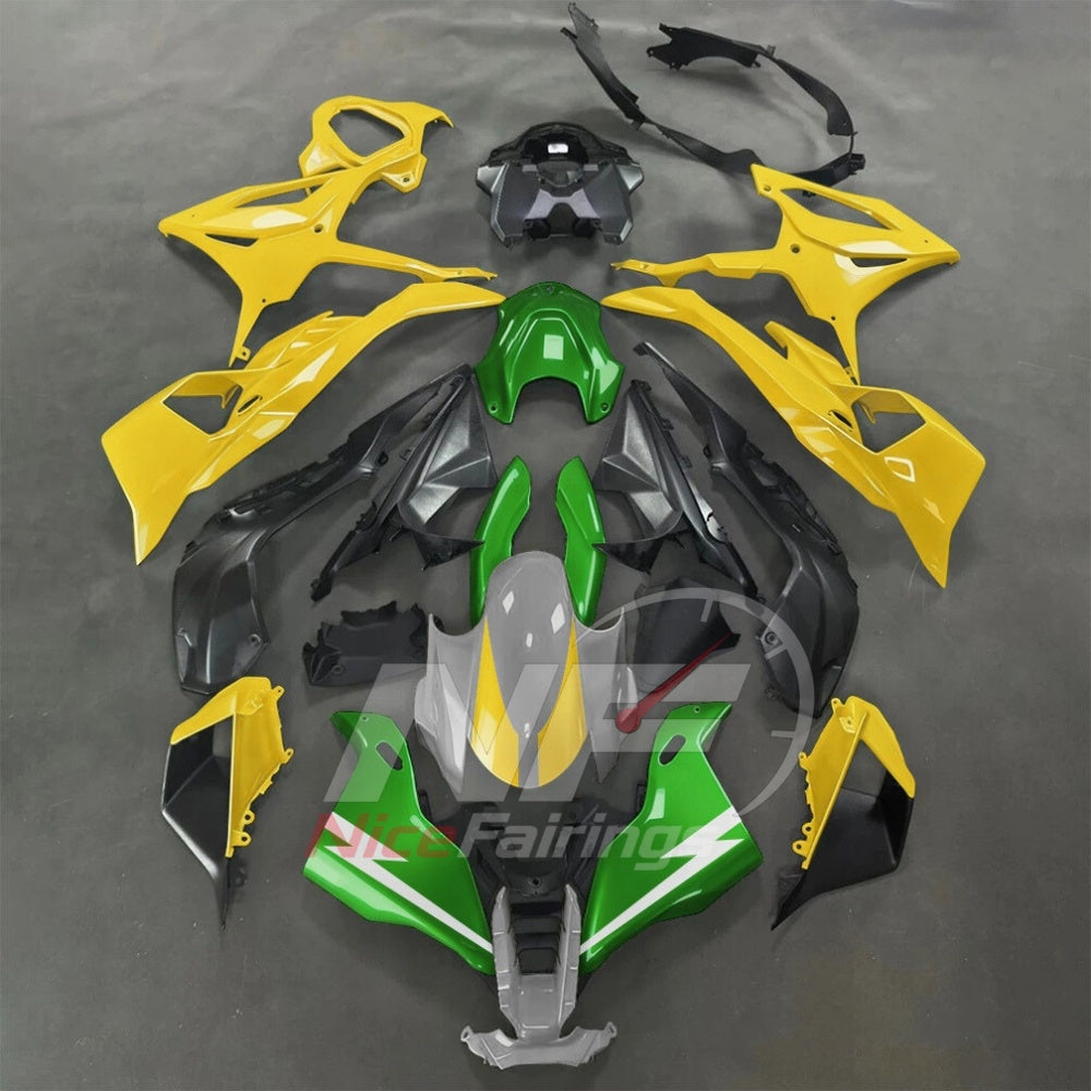 For BMW S1000RR 2025-2026 Green Black Sportbike Fairing Set with Custom Painted Plastics | NiceFairings - paint design NO.9 option image