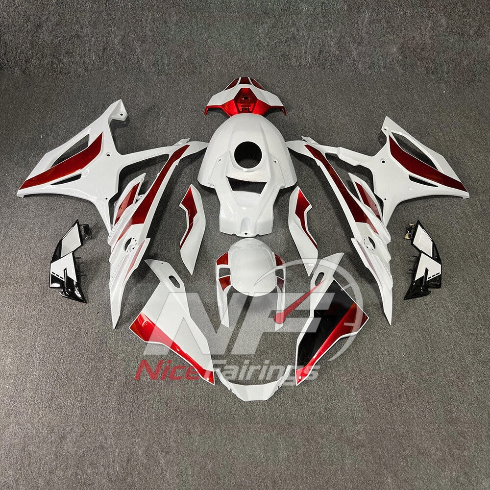 For BMW S1000RR 2023-2024 Red Black ABS Body Kit with Street and Track Fairing Panels | NiceFairings - paint design NO.9 option image