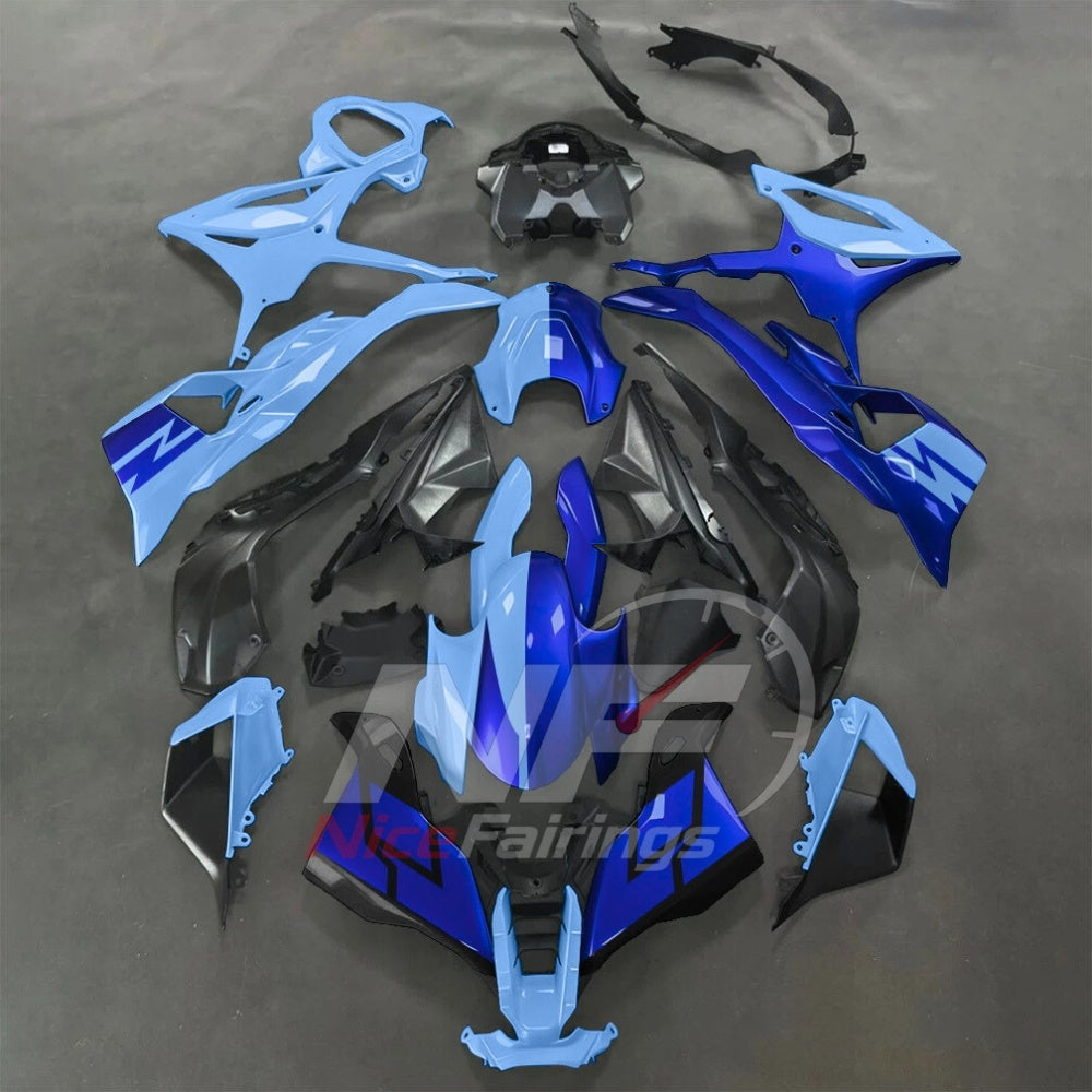 For BMW S1000RR 2025-2026 Blue Black ABS Body Kit with Street and Track Fairing Panels | NiceFairings - paint design NO.3 option image