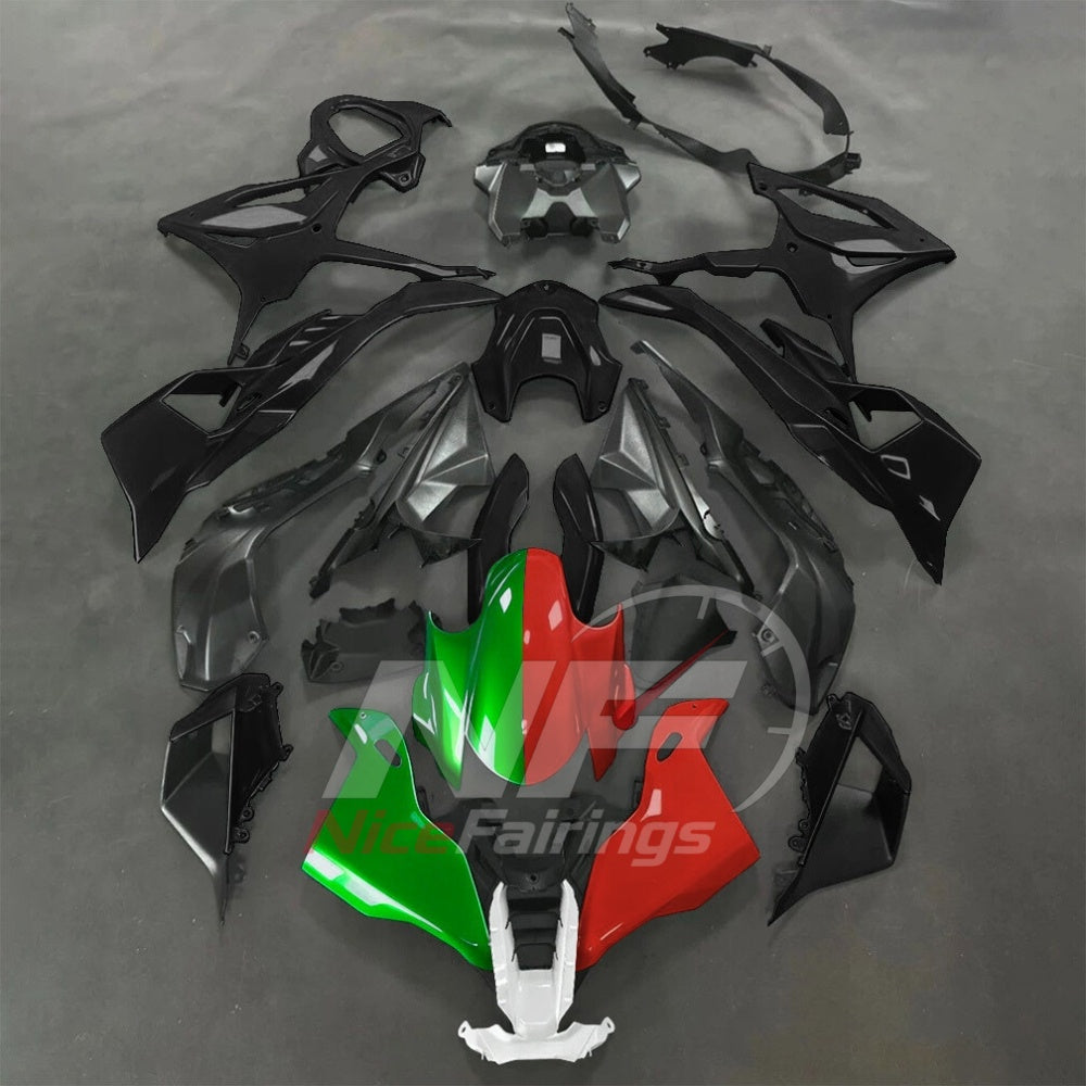 For BMW S1000RR 2025-2026 Green Black Sportbike Fairing Set with Custom Painted Plastics | NiceFairings - paint design NO.9 option image