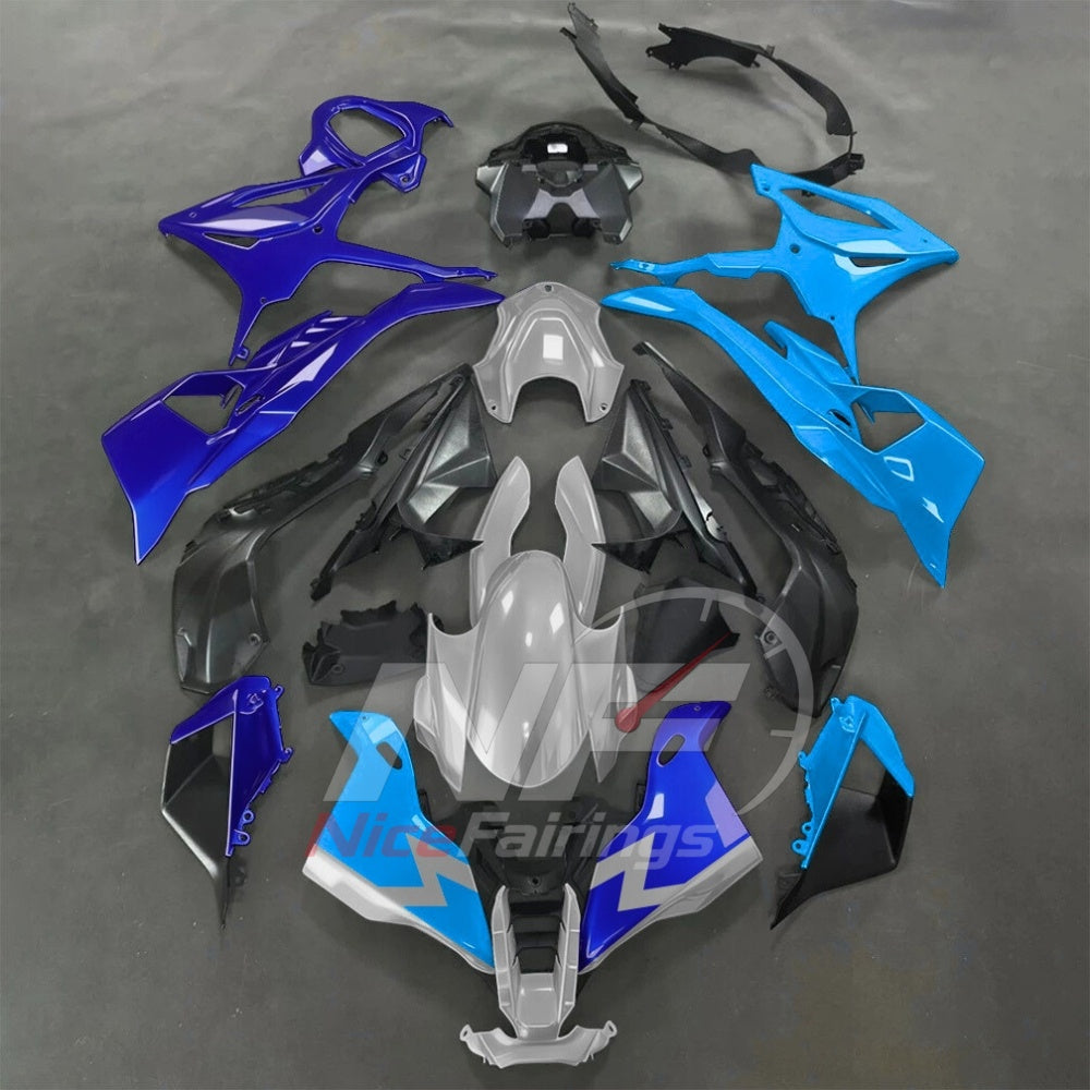 For BMW S1000RR 2025-2026 Blue Black Painted ABS Fairings with Complete Replacement Bodywork | NiceFairings - paint design NO.4 option image