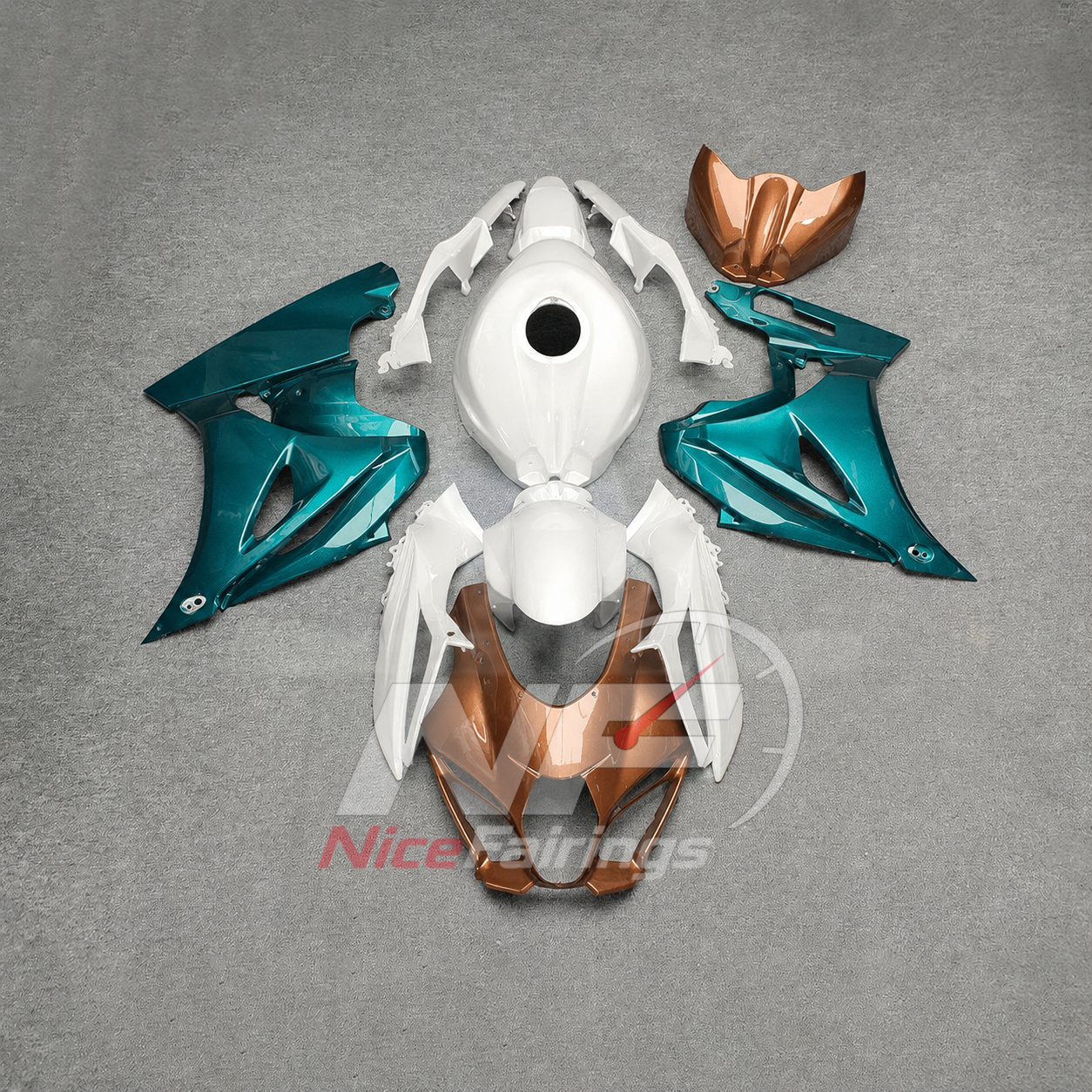 For Suzuki GSXR1000 K17 2017-2026 ABS Fairing Kit Teal Black Painted Bodywork | NiceFairings - paint design NO.3 option image