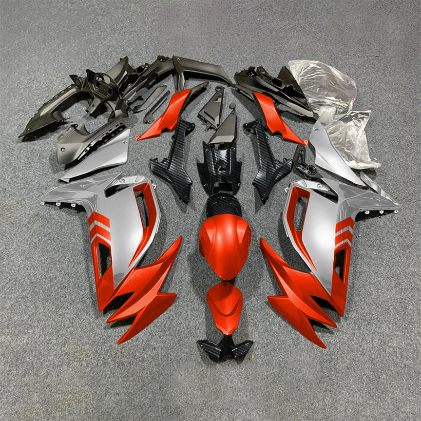For KAWASAKI Ninja 650 ER-6F 2020-2026 Orange Black ABS Fairing Kit Complete Bodywork Panels | NiceFairings - paint design NO.2 option image