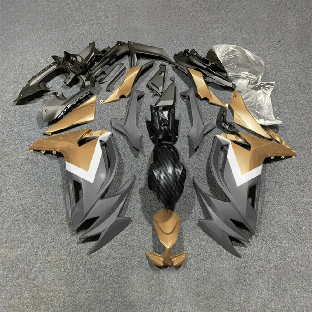 For KAWASAKI Ninja 650 ER-6F 2020-2026 Orange Black Injection Molded Fairing Kit Bodywork Set | NiceFairings - paint design NO.5 option image