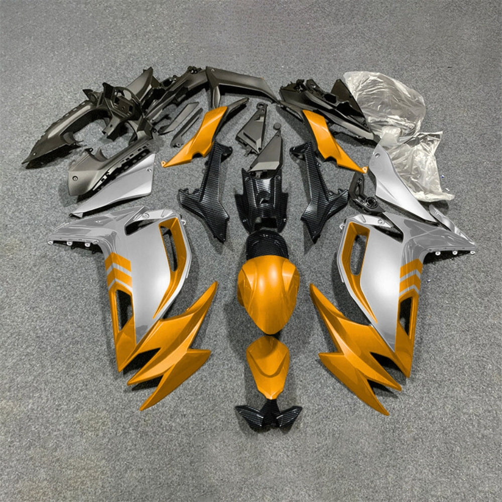 For KAWASAKI Ninja 650 ER-6F 2020-2026 Orange Black ABS Fairing Kit Complete Bodywork Panels | NiceFairings - paint design NO.6 option image