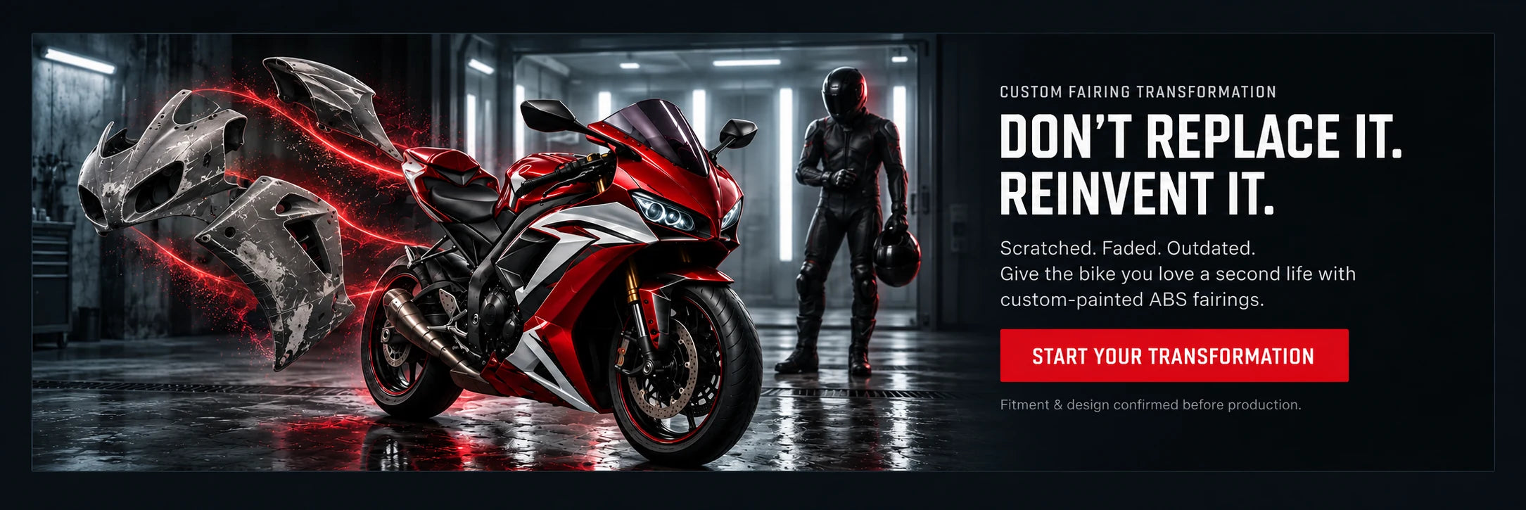 Transform your motorcycle with custom-painted ABS fairings